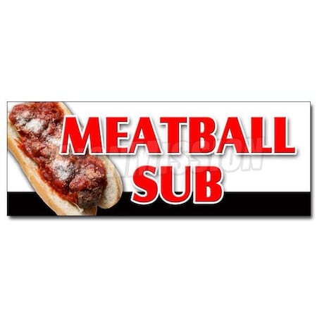 MEATBALL SUB DECAL Sticker Submarine Sandwich Cheese Sauce Sub Italian